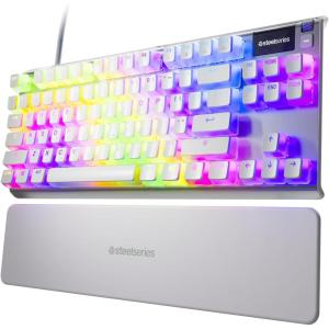 imageSteelSeries Apex 7 TKL Compact Mechanical Gaming Keyboard  OLED Smart Display  USB Passthrough and Media Controls  Linear and Quiet  RGB Backlit Red Switch  Ghost