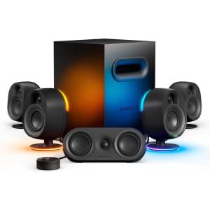 imageSteelSeries Arena 9 Illuminated 51 Desktop Gaming Speakers  51 USB Surround Sound  Wireless Rear Speakers  2Way Speaker Design  Subwoofer  RGB Light Bluetooth  PC PlayStation Mobile MacArena 9