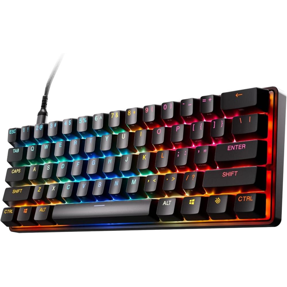 imageSteelSeries Apex Pro Mini Gen 3 OmniPoint 30 HyperMagnetic Switches  Adjustable Actuation  Rapid Trigger  GameReady Presets  Protection Mode  Rapid TapSOCD  RGB  PBT Keycaps  USBC