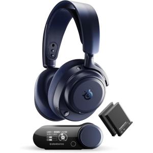 image:imageSteelSeries Arctis Nova Pro Omni  HiRes Wireless Gaming Headset 96kHz24bit ANC ClearCast Pro Mic AI Noise Rejection Mobile App Mix 24GHz  BT OmniPlay PCPlayStationXbox  GraphiteMidnight Blue