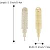 imageBriLove Clipon Earrings Rhinestone Dangling for Women Fashion Long Chandelier Sparkle Crystal Tassel Dangle Drop EarringClearGoldTone