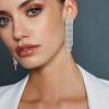 imageBriLove Clipon Earrings Rhinestone Dangling for Women Fashion Long Chandelier Sparkle Crystal Tassel Dangle Drop EarringClearSilverTone