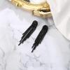 imageBriLove Rhinestone Earrings Dangling for Women Fashion Long Chandelier Sparkle Crystal Tassel Dangle Drop Earring for Party Prom AccessoriesBlack BlackTone