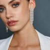 imageBriLove Rhinestone Earrings Dangling for Women Fashion Long Chandelier Sparkle Crystal Tassel Dangle Drop Earring for Party Prom AccessoriesClearSilverTone