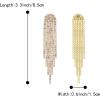 imageBriLove Rhinestone Earrings Dangling for Women Fashion Long Chandelier Sparkle Crystal Tassel Dangle Drop Earring for Party Prom AccessoriesIredescent AB GoldTone