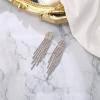imageBriLove Rhinestone Earrings Dangling for Women Fashion Long Chandelier Sparkle Crystal Tassel Dangle Drop Earring for Party Prom AccessoriesIredescent AB SilverTone