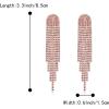 imageBriLove Rhinestone Earrings Dangling for Women Fashion Long Chandelier Sparkle Crystal Tassel Dangle Drop Earring for Party Prom AccessoriesPink GoldTone