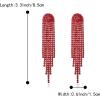 imageBriLove Rhinestone Earrings Dangling for Women Fashion Long Chandelier Sparkle Crystal Tassel Dangle Drop Earring for Party Prom AccessoriesRuby Color BlackTone