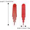 imageBriLove Rhinestone Earrings Dangling for Women Fashion Long Chandelier Sparkle Crystal Tassel Dangle Drop Earring for Party Prom AccessoriesRuby Color RedTone