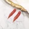 imageBriLove Rhinestone Earrings Dangling for Women Fashion Long Chandelier Sparkle Crystal Tassel Dangle Drop Earring for Party Prom AccessoriesRuby Color GoldTone