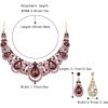 imageBriLove Womens Costume Fashion Crystal Teardrop Hollow Scroll Statement Necklace Dangle Earrings SetAmethyst Color GoldTone