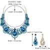 imageBriLove Womens Costume Fashion Crystal Teardrop Hollow Scroll Statement Necklace Dangle Earrings SetBlue Topaz Color GoldTone
