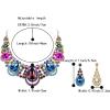 imageBriLove Womens Costume Fashion Crystal Teardrop Hollow Scroll Statement Necklace Dangle Earrings SetMulticolor GoldTone