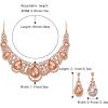 imageBriLove Womens Costume Fashion Crystal Teardrop Hollow Scroll Statement Necklace Dangle Earrings SetPeach RoseGoldTone
