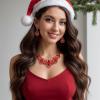 imageBriLove Womens Costume Fashion Crystal Teardrop Hollow Scroll Statement Necklace Dangle Earrings SetRuby Color GoldTone