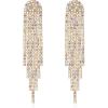 imageBriLove Rhinestone Earrings Dangling for Women Fashion Long Chandelier Sparkle Crystal Tassel Dangle Drop Earring for Party Prom AccessoriesIredescent AB GoldTone