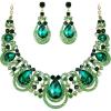 Emerald Color Gold-Tone