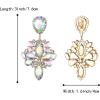 imageBriLove ClipOn Earrings Wedding Stunning Crystal Rhinestone Marquise Teardrop Cluster Dangle Earring for Women Party Prom AccessoryIridescent AB GoldTone
