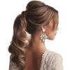 imageBriLove ClipOn Earrings Wedding Stunning Crystal Rhinestone Marquise Teardrop Cluster Dangle Earring for Women Party Prom AccessoryIridescent AB GoldTone