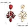 imageBriLove ClipOn Earrings Wedding Stunning Crystal Rhinestone Marquise Teardrop Cluster Dangle Earring for Women Party Prom AccessoryRuby Color GoldTone