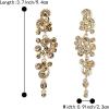 imageBriLove Womens Bohemian Boho Wedding Bridal Crystal Floral Chandelier Hollow Dangle EarringsChampagne GoldTone