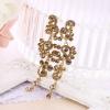 imageBriLove Womens Bohemian Boho Wedding Bridal Crystal Floral Chandelier Hollow Dangle EarringsChampagne GoldTone