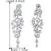 imageBriLove Womens Bohemian Boho Wedding Bridal Crystal Floral Chandelier Hollow Dangle EarringsClear