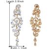 imageBriLove Womens Bohemian Boho Wedding Bridal Crystal Floral Chandelier Hollow Dangle EarringsClear GoldTone