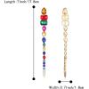 imageBriLove Womens Stunning Geometric Crystal Rhinestone Emerald Cut Teardrop Long Chandelier Drop Dangle Earrings for Party Prom01Multicolor GoldTone