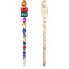 imageBriLove Womens Stunning Geometric Crystal Rhinestone Emerald Cut Teardrop Long Chandelier Drop Dangle Earrings for Party Prom01Multicolor GoldTone