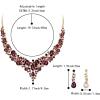 imageBriLove Womens Wedding Bridal Austrian Crystal Teardrop Cluster Statement Necklace Dangle Earrings Jewelry Set06Deep Amethyst Color GoldTone