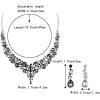 imageBriLove Womens Wedding Bridal Austrian Crystal Teardrop Cluster Statement Necklace Dangle Earrings Jewelry Set08Grey Black SilverTone