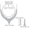 imageBriLove Womens Wedding Bridal Austrian Crystal Teardrop Cluster Statement Necklace Dangle Earrings Jewelry Set10Clear RhodiumTone