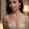 imageBriLove Womens Wedding Bridal Austrian Crystal Teardrop Cluster Statement Necklace Dangle Earrings Jewelry Set12Champagne GoldTone