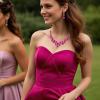 imageBriLove Womens Wedding Bridal Austrian Crystal Teardrop Cluster Statement Necklace Dangle Earrings Jewelry Set15Fuchsia GoldTone