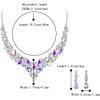 imageBriLove Womens Wedding Bridal Austrian Crystal Teardrop Cluster Statement Necklace Dangle Earrings Jewelry Set16Iridescent AB SilverTone