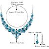 imageBriLove Womens Wedding Bridal Austrian Crystal Teardrop Cluster Statement Necklace Dangle Earrings Jewelry Set17Sky Blue SilverTone
