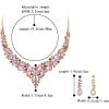 imageBriLove Womens Wedding Bridal Austrian Crystal Teardrop Cluster Statement Necklace Dangle Earrings Jewelry Set20Pink GoldTone