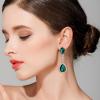 imageBriLove Womens Wedding Bridal Crystal Teardrop Infinity Figure 8 Chandelier Dangle EarringsEmerald Color GoldTone
