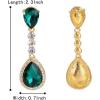 imageBriLove Womens Wedding Bridal Crystal Teardrop Infinity Figure 8 Chandelier Dangle EarringsEmerald Color GoldTone