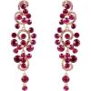imageBriLove Womens Bohemian Boho Wedding Bridal Crystal Floral Chandelier Hollow Dangle EarringsFuchsia GoldTone