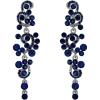 imageBriLove Womens Bohemian Boho Wedding Bridal Crystal Floral Chandelier Hollow Dangle EarringsNavy Blue BlackTone