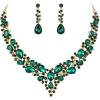 Emerald Color Gold-Tone