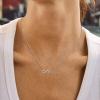 imageBriLove Dainty Elegant 925 Sterling Silver Cubic Zirconia Infinity Endless Love Heart Pendant Choker Necklace Gift for BirthdayMothers DayValentines DayChristmas Jewelry
