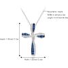 imageBriLove Dainty Elegant Cross Neckalce for Women 925 Sterling Silver Cubic Zirconia Pendant Choker Necklace JewelryBlue