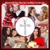 imageBriLove Dainty Elegant Cross Neckalce for Women 925 Sterling Silver Cubic Zirconia Pendant Choker Necklace JewelryClear
