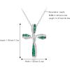 imageBriLove Dainty Elegant Cross Neckalce for Women 925 Sterling Silver Cubic Zirconia Pendant Choker Necklace JewelryEmerald Color