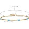 imageBriLove Dainty Gorgeous 925 Sterling Silver Birthstone Bracelets for WomenSix Emerald Cut Tennis Bracelet Birthday Prom Gifts JewelryAquamarine Color GoldTone