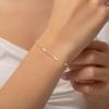 imageBriLove Dainty Gorgeous 925 Sterling Silver Birthstone Bracelets for WomenSix Emerald Cut Tennis Bracelet Birthday Prom Gifts JewelryClear GoldTone
