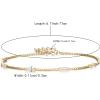imageBriLove Dainty Gorgeous 925 Sterling Silver Birthstone Bracelets for WomenSix Emerald Cut Tennis Bracelet Birthday Prom Gifts JewelryClear GoldTone